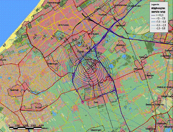 Stijghoogten rondom DSM Gist te Delft